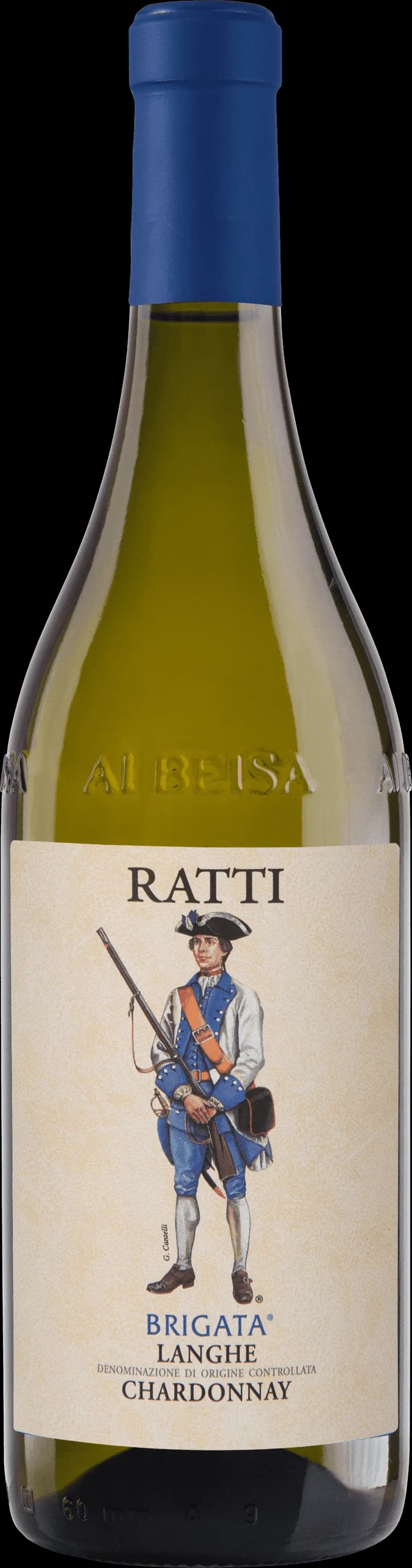 Flaska med vitt vin och ett glas fyllt med ljust vin.