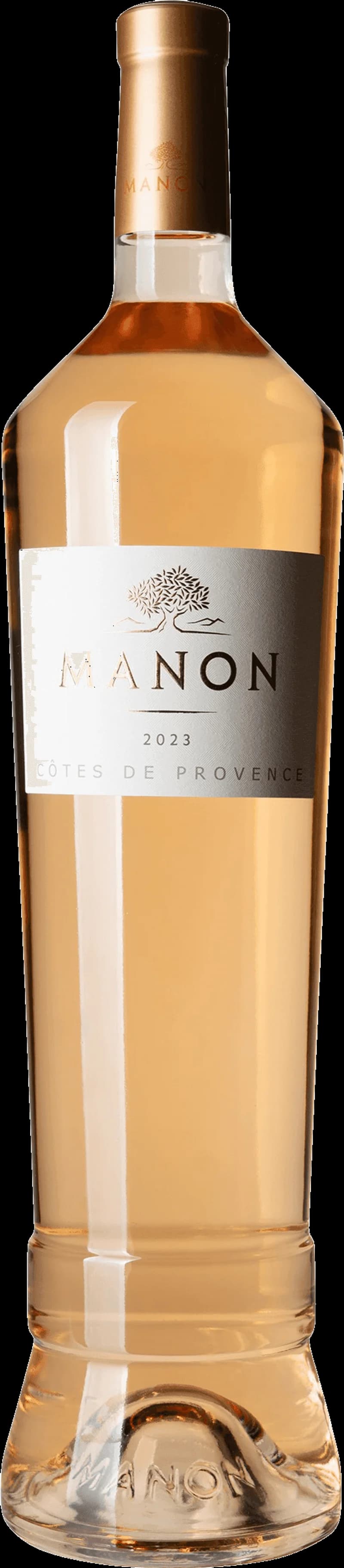 Flaska med Ravoire & Fils rosévin mot ljus bakgrund