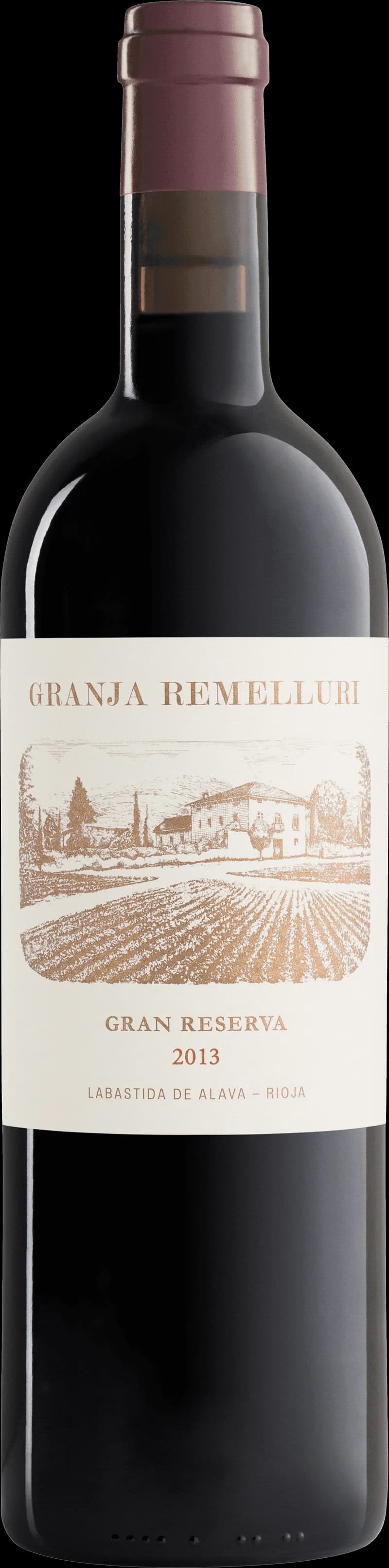 Flaska av rött vin från Remelluri Granja