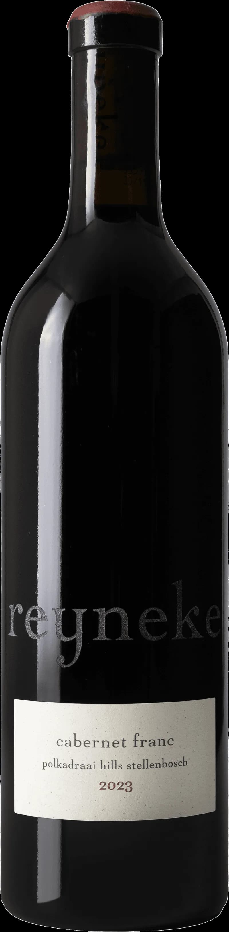 Flaska och glas med rött vin från Reynke Estate