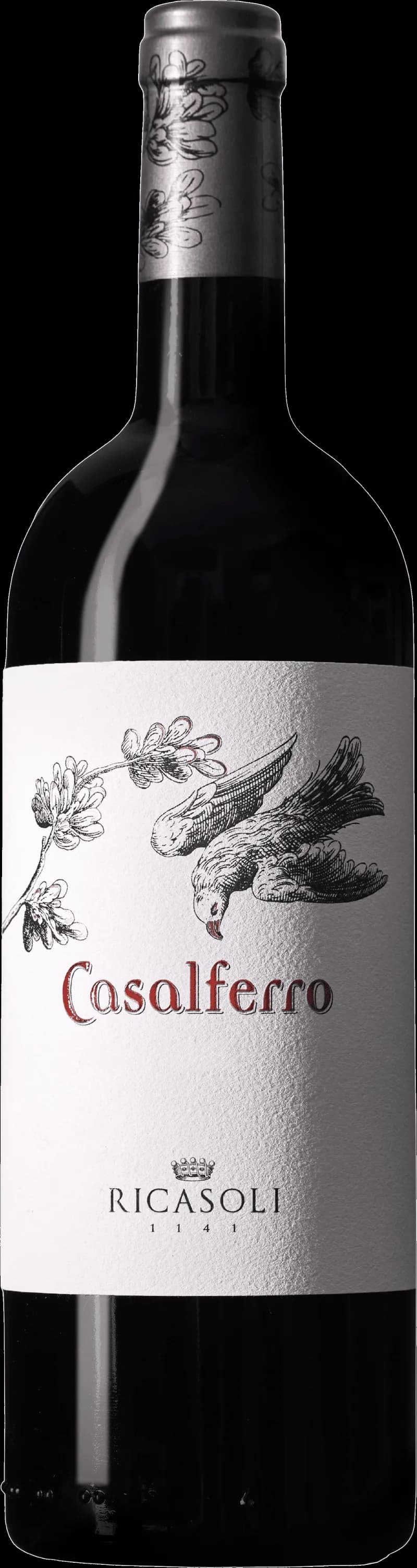 Flaska med rött vin från Ricasoli