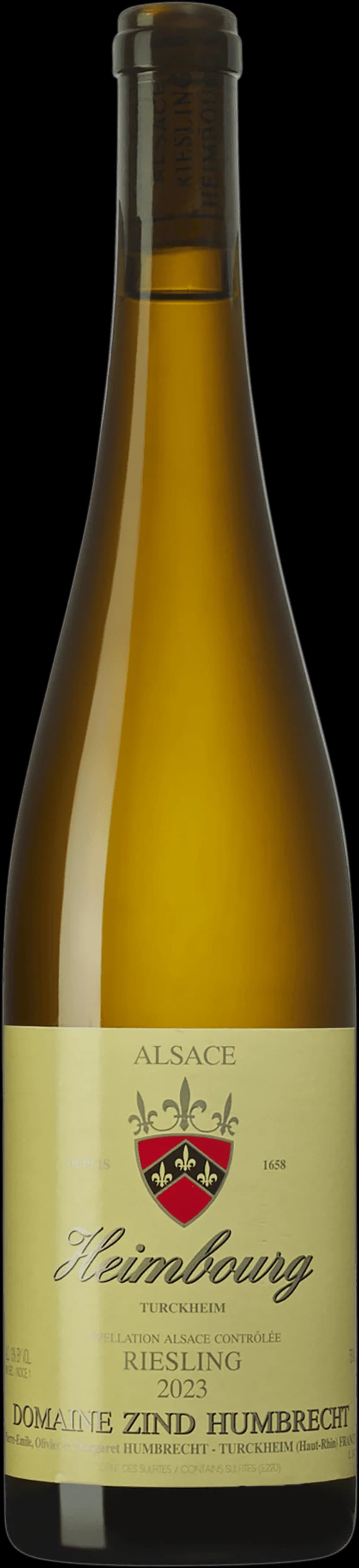 Flaska med vitt vin från Riesling Heimbourg
