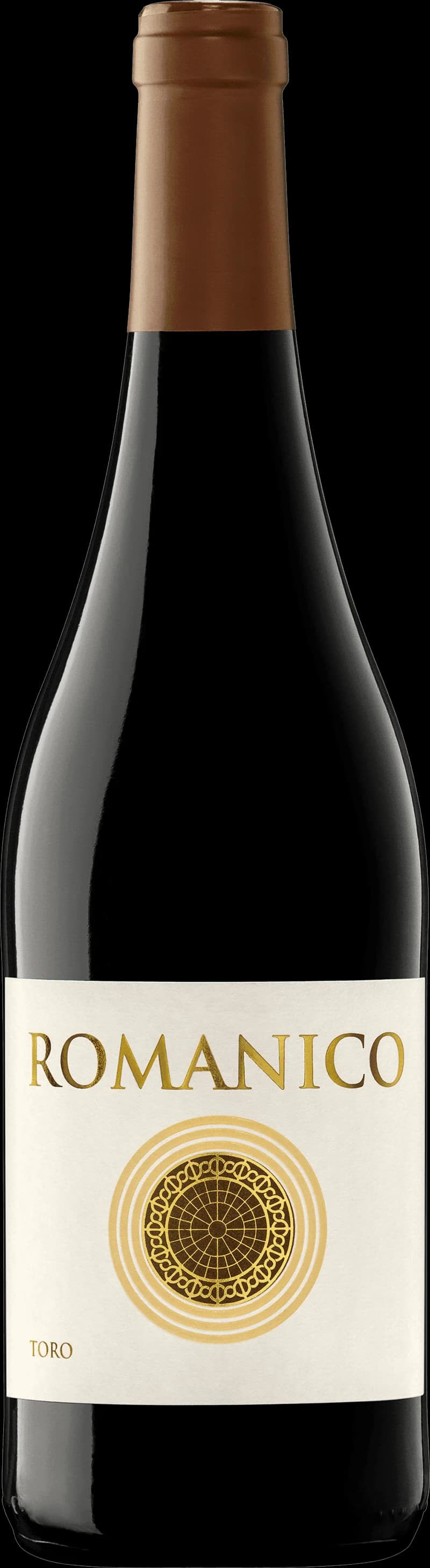 Flaska av Romanico rött vin mot en mörk bakgrund
