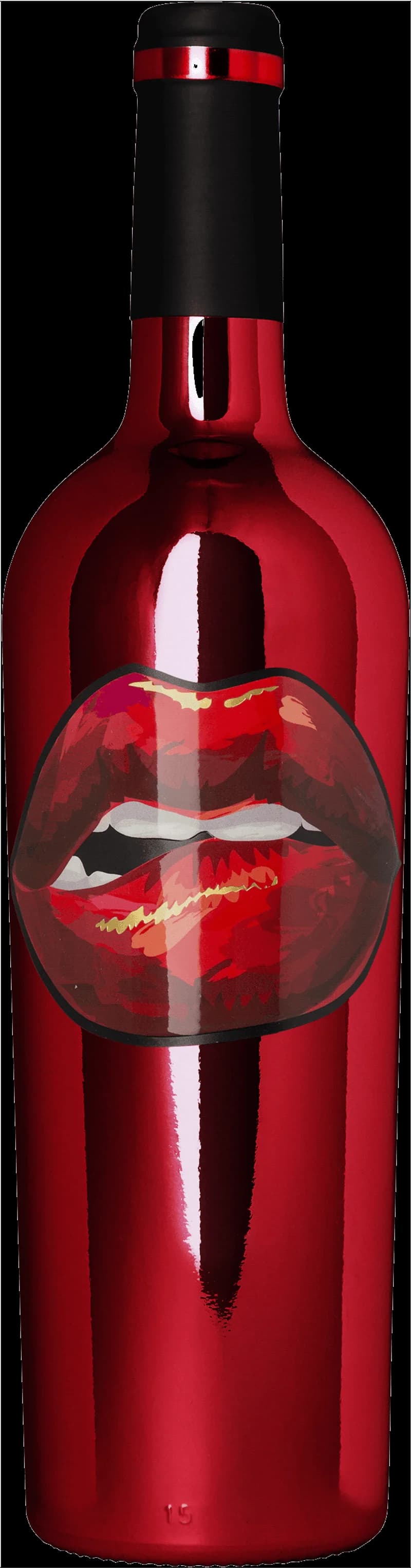 Flaska av rött vin Rossetto på vit bakgrund