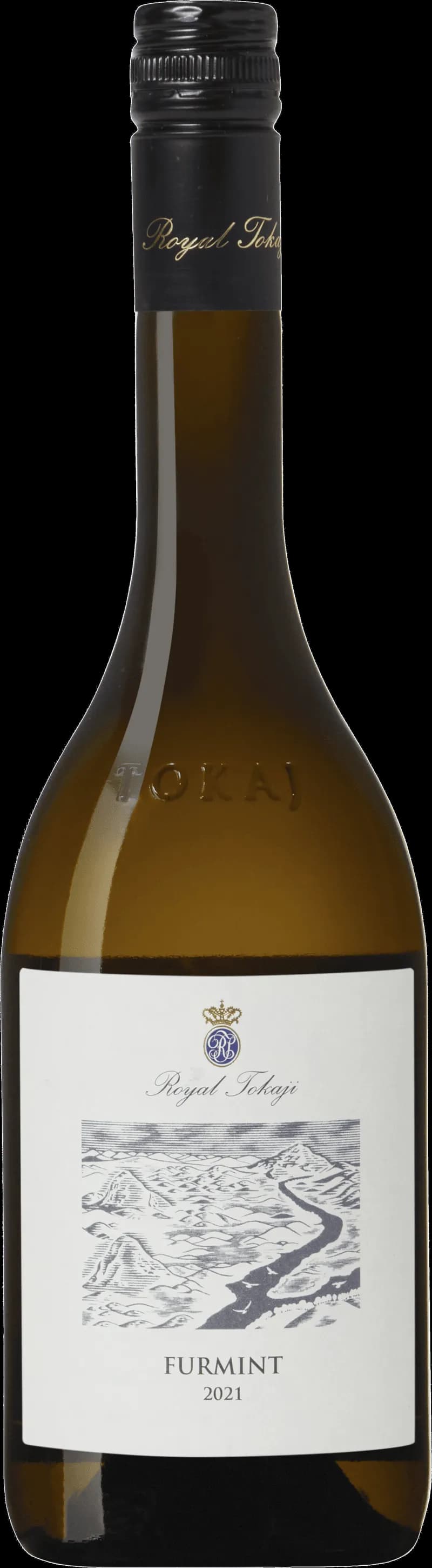 Flaska Royal Tokaji vitt vin mot neutral bakgrund
