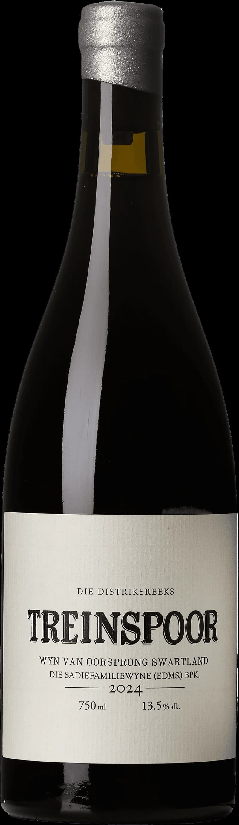 Flaska av Sadie Family Wines rött vin mot mörk bakgrund