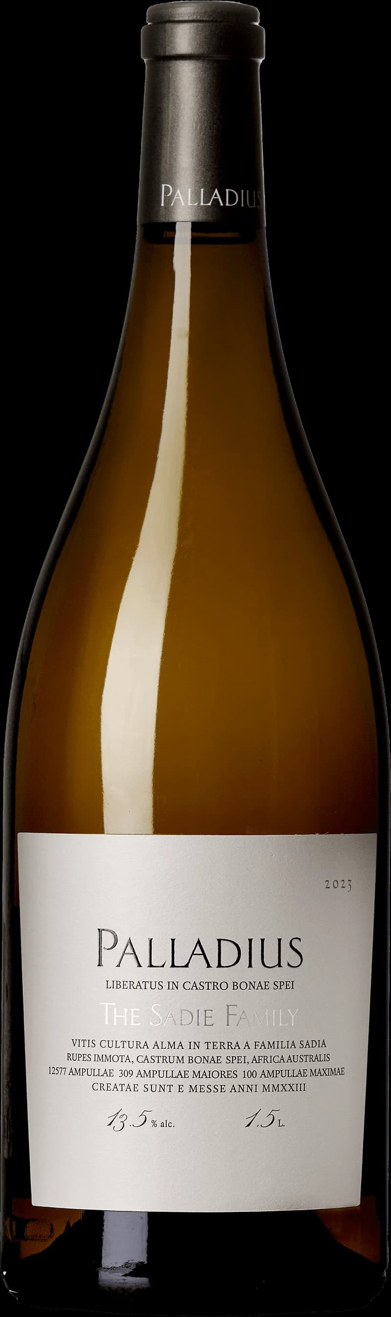 Sadie Family Wines flaska vitt vin mot ljus bakgrund