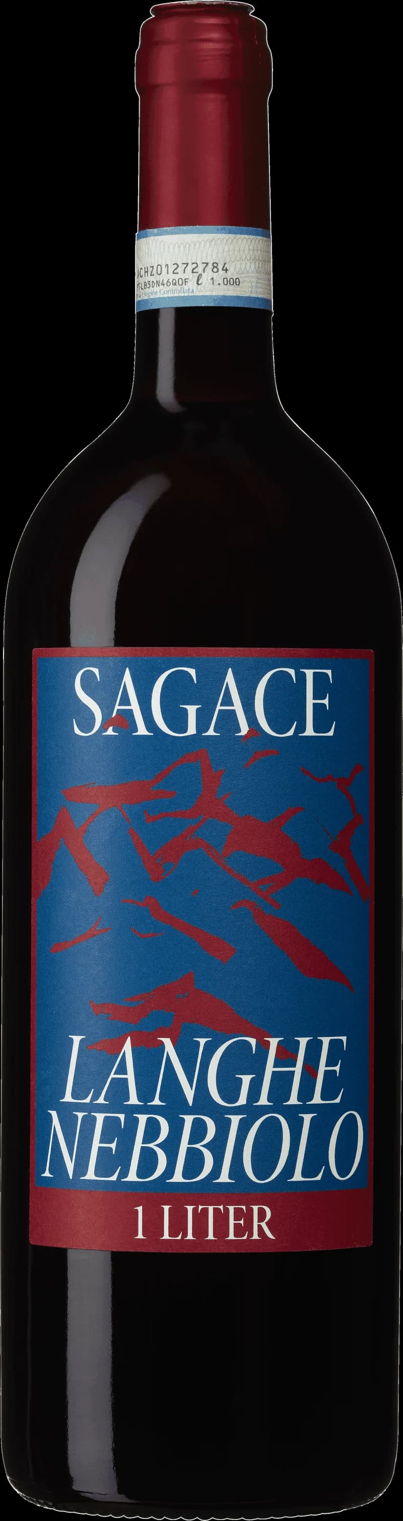 Flaska av rött vin från Sagace