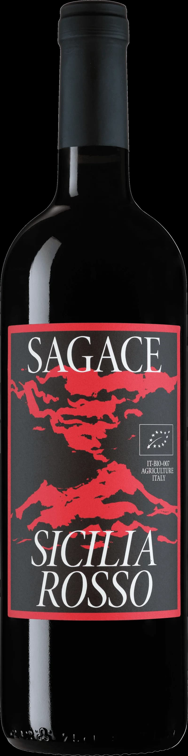 Flaska Sagace rött vin mot neutral bakgrund