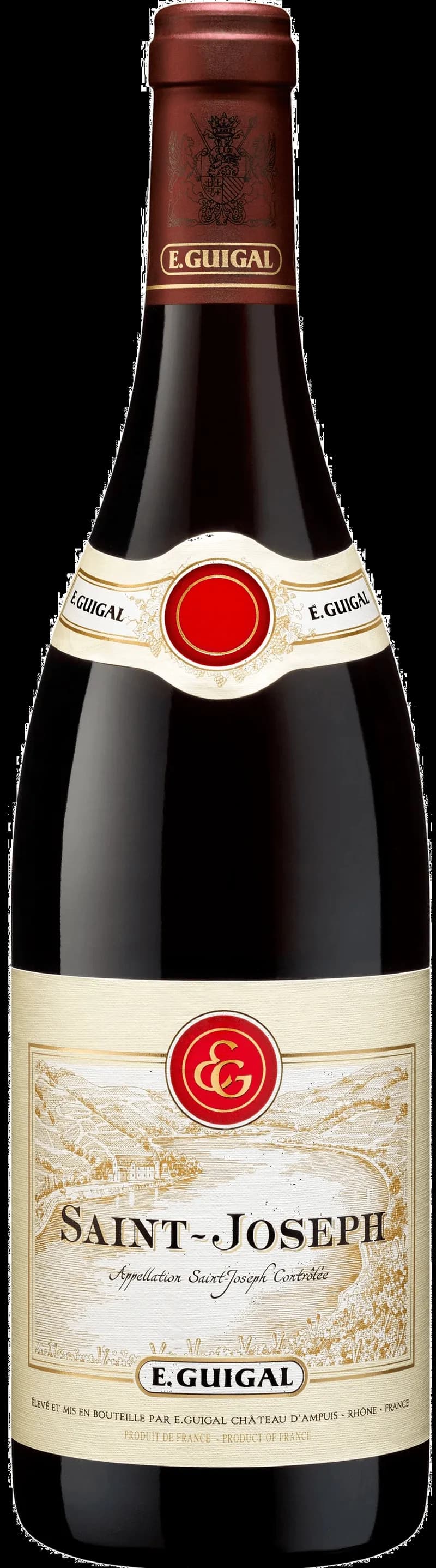 Flaska Saint-Joseph rött vin från Rhônedalen