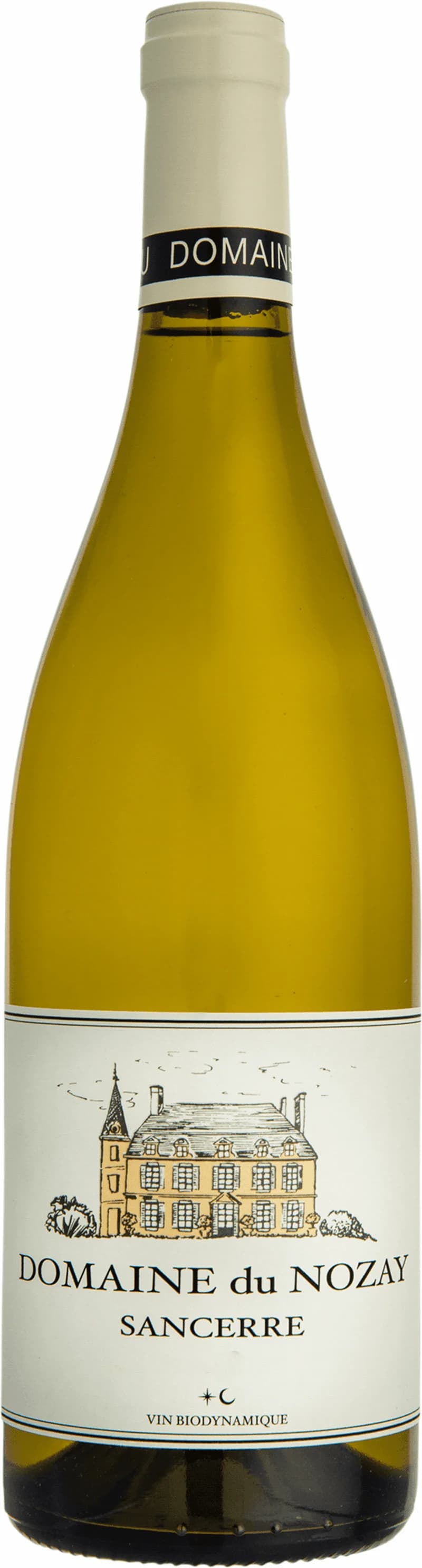 Ett glas svalt, ljust Sancerre-vin mot en neutral bakgrund.