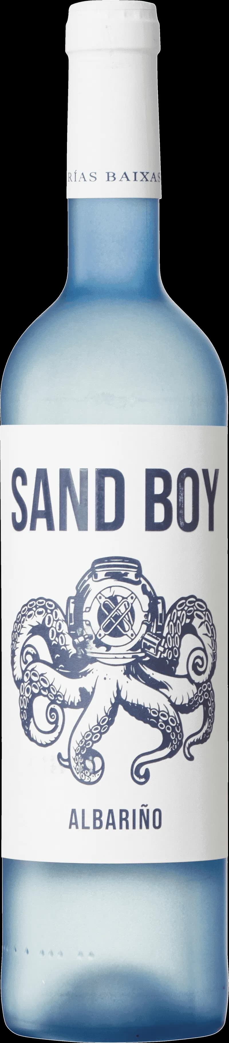 Flaska med vitt vin från Sand Boy