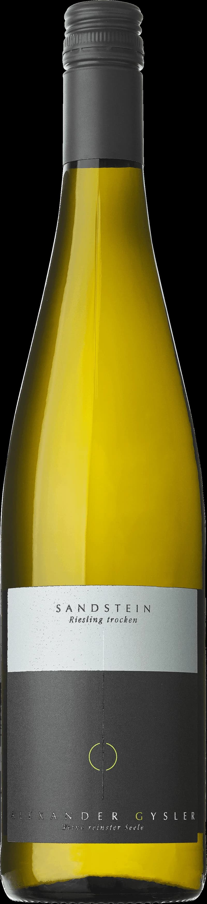 Flaska vitt vin på en sandstensyta