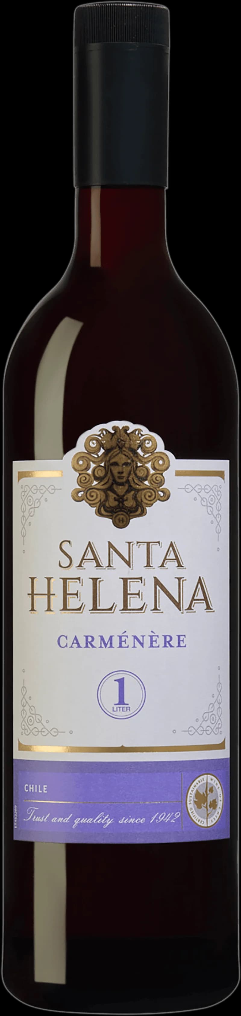 Flaska av Santa Helena Varietal rött vin mot neutral bakgrund.