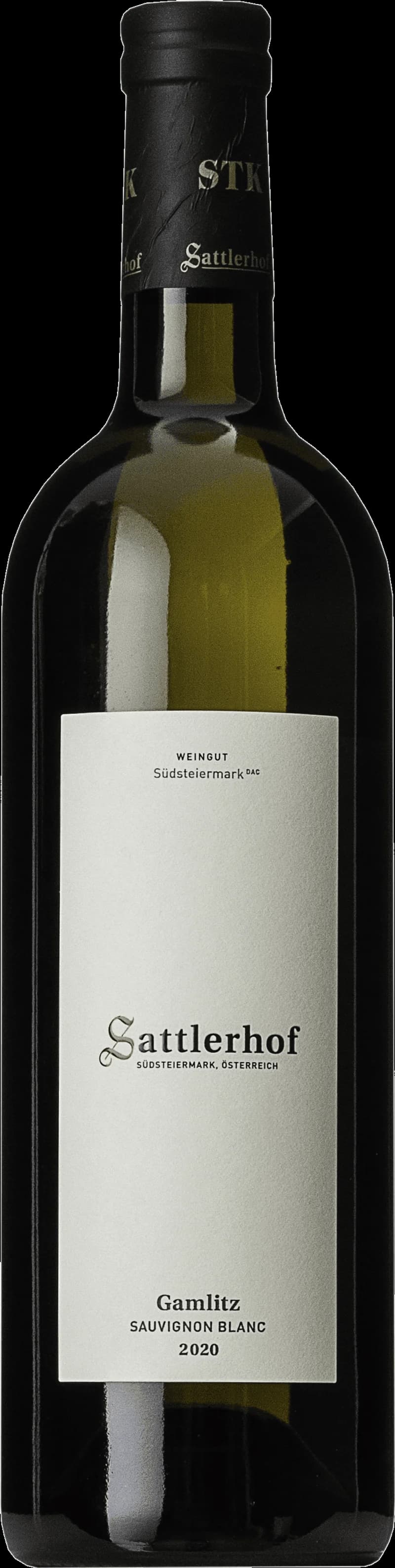 Flaska av vitt vin från Sattlerhof