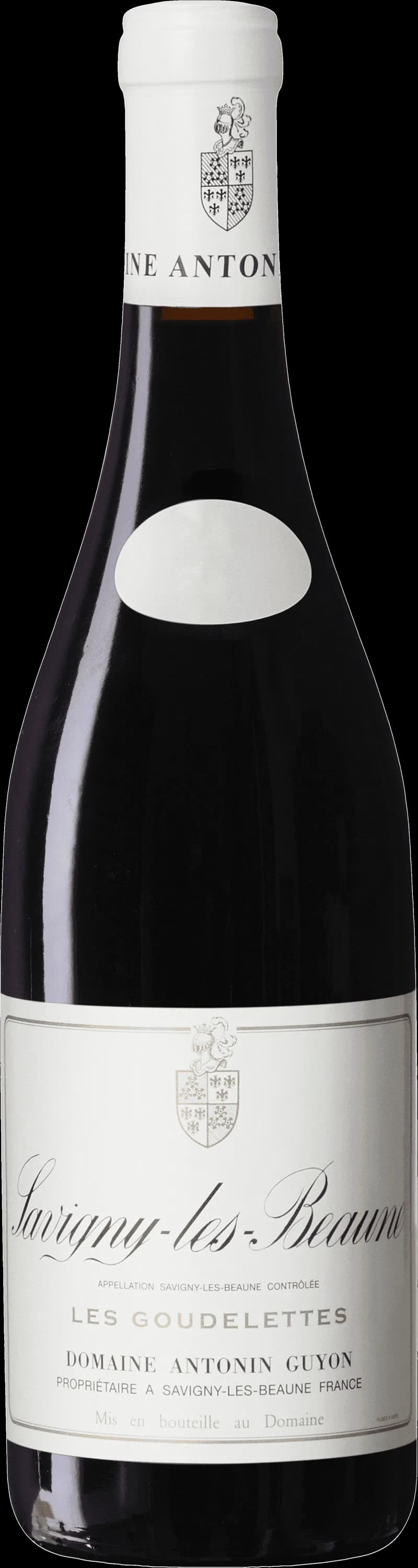 Flaska med rött vin från Savigny-lès-Beaune, Bourgogne