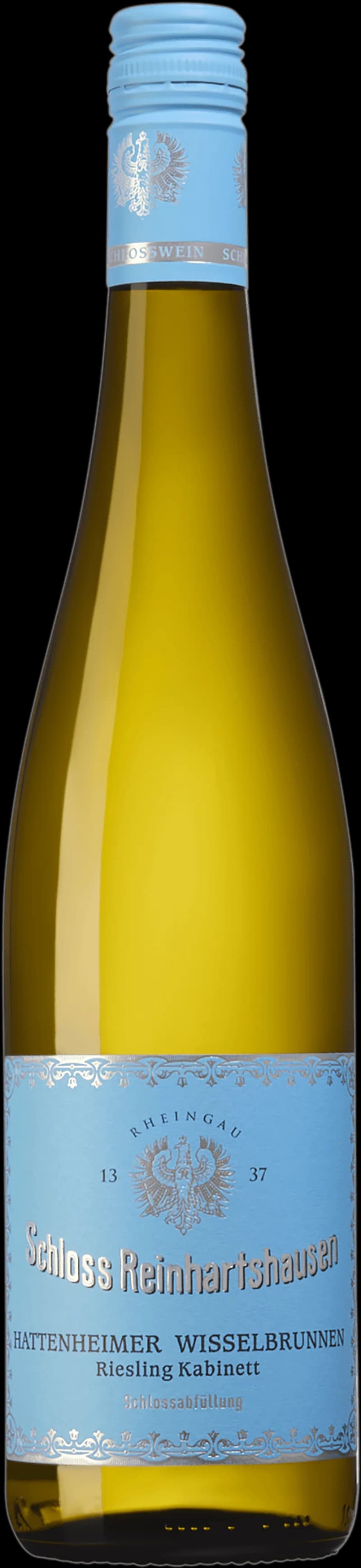 Flaska med vitt vin från Schloss Reinhartshausen