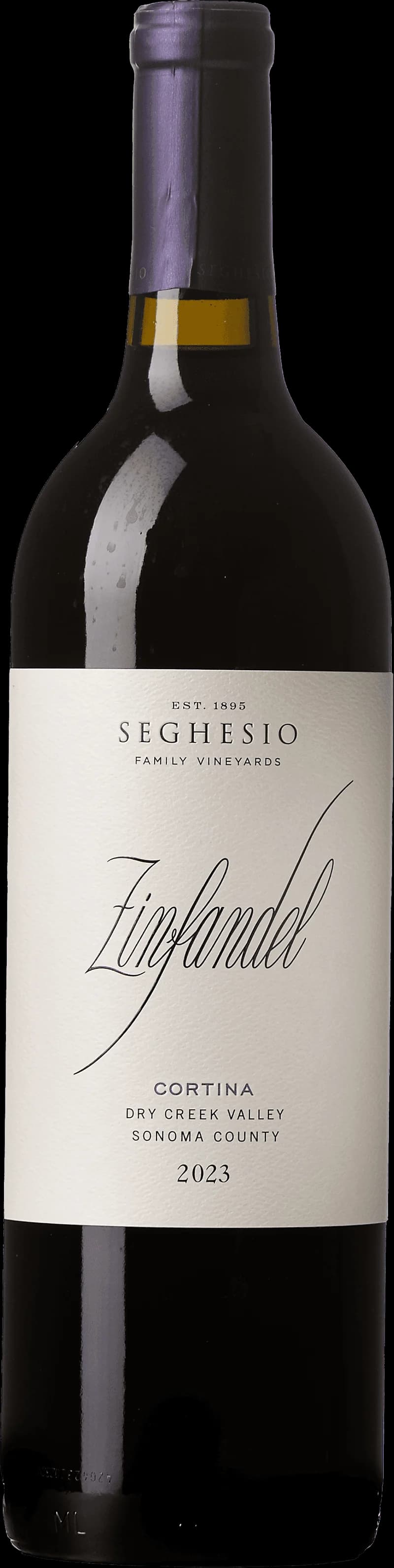 Flaska av Seghesio rött vin på en bordsservering.