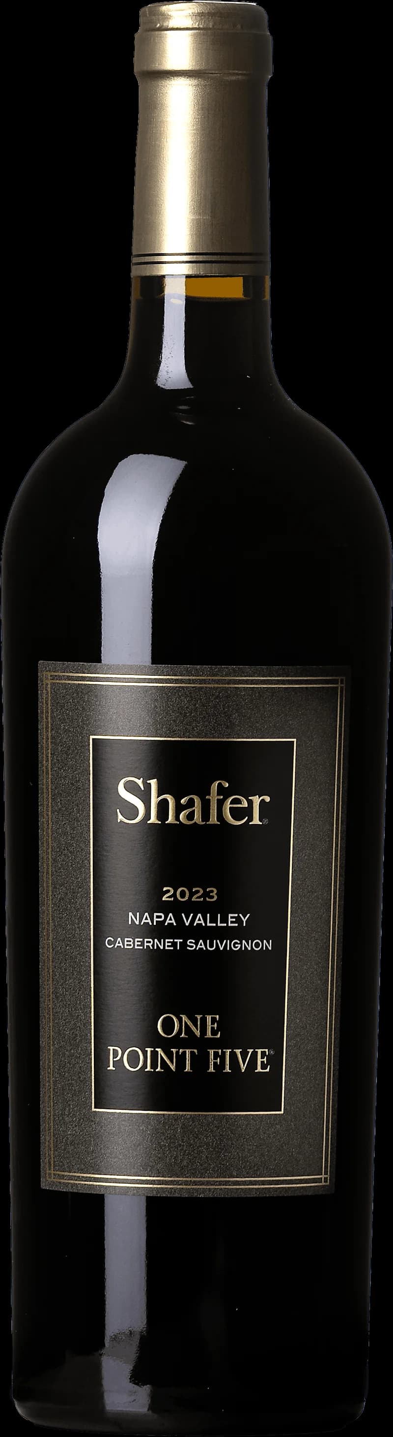 Flaska från Shafer Vineyards med rött vin på en bordsservering.