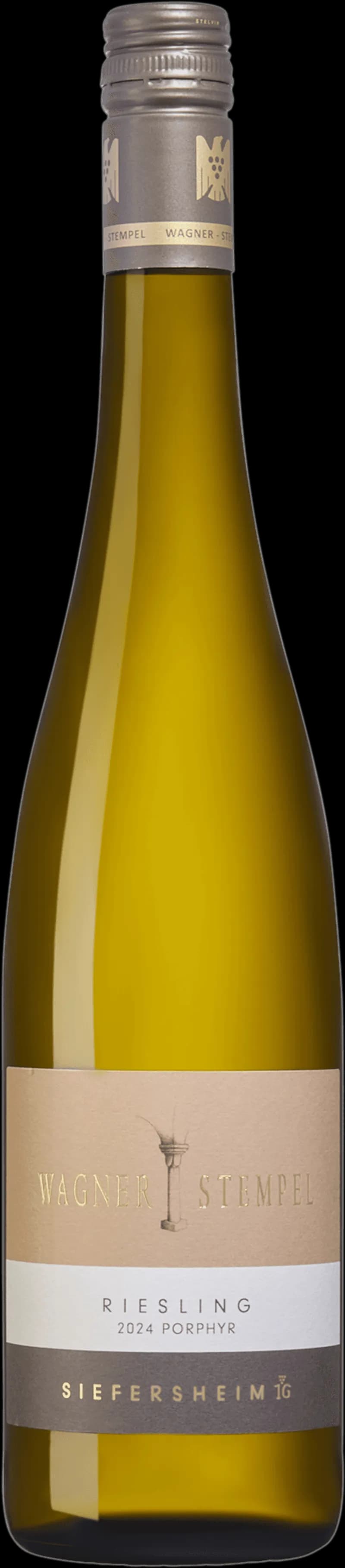 Flaska och glas med vitt vin från Siefersheim