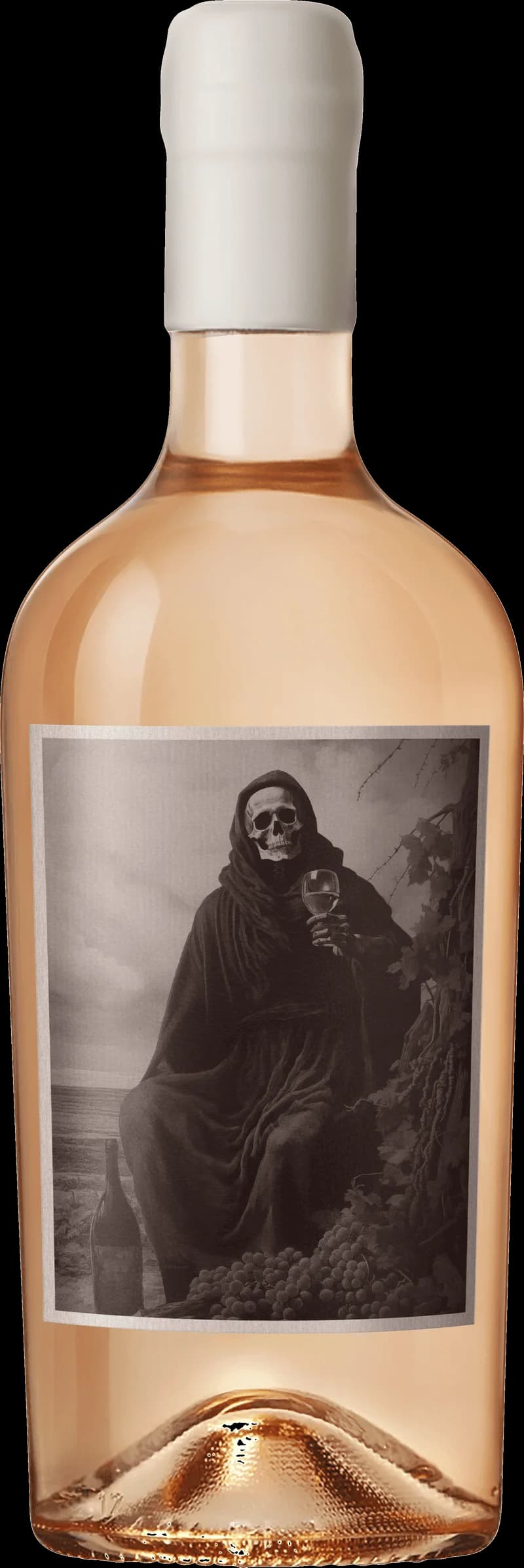 Flaska med Silent Shade rosévin mot en mörk bakgrund.