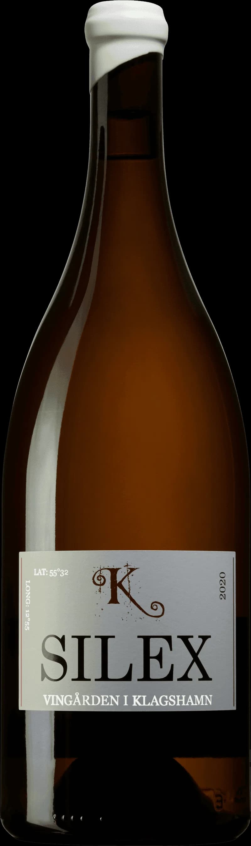 Flaska med vitt vin från Silex på en bordsservering.