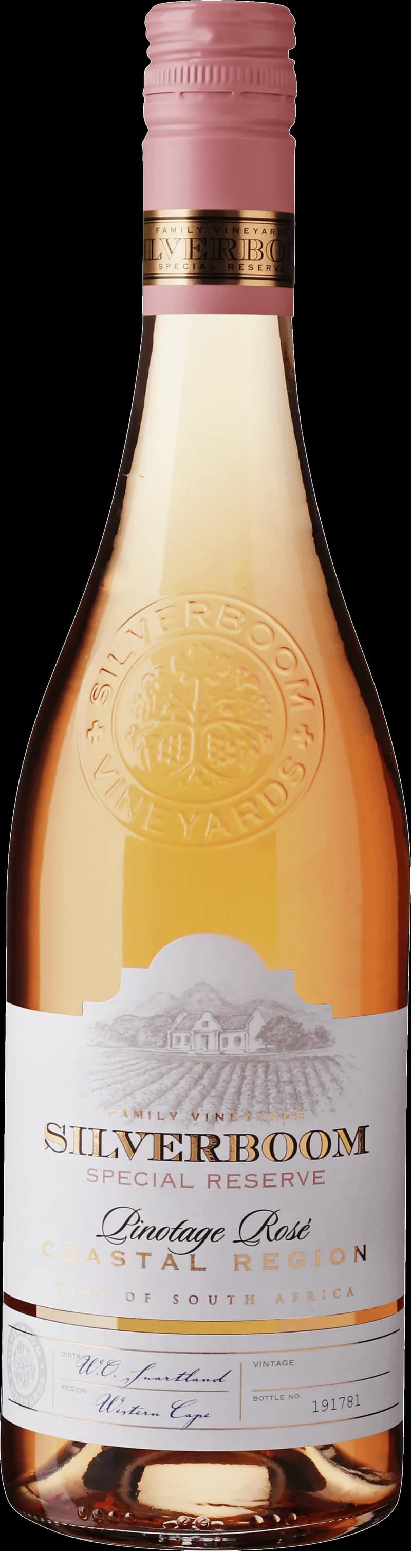 Silverboom rosévin i ett glas mot en ljus bakgrund.