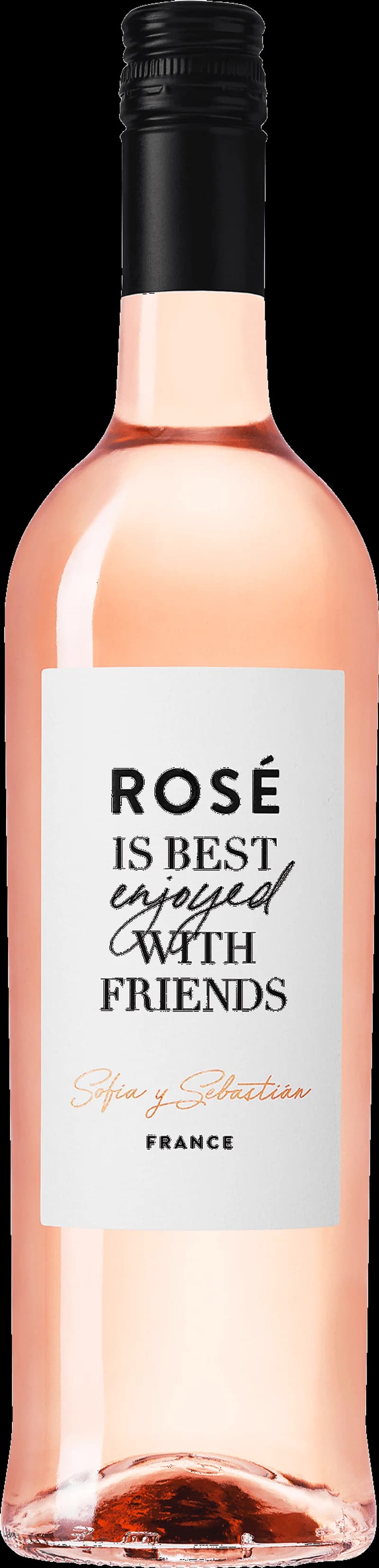 Flaska och glas med rosévin från Sofia Y Sebastian.