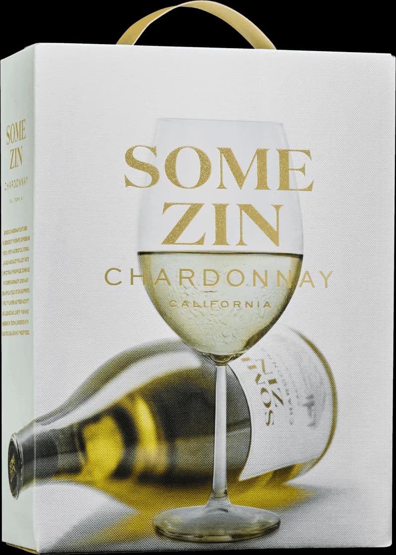 Flaska Somezin vitt vin på bordet