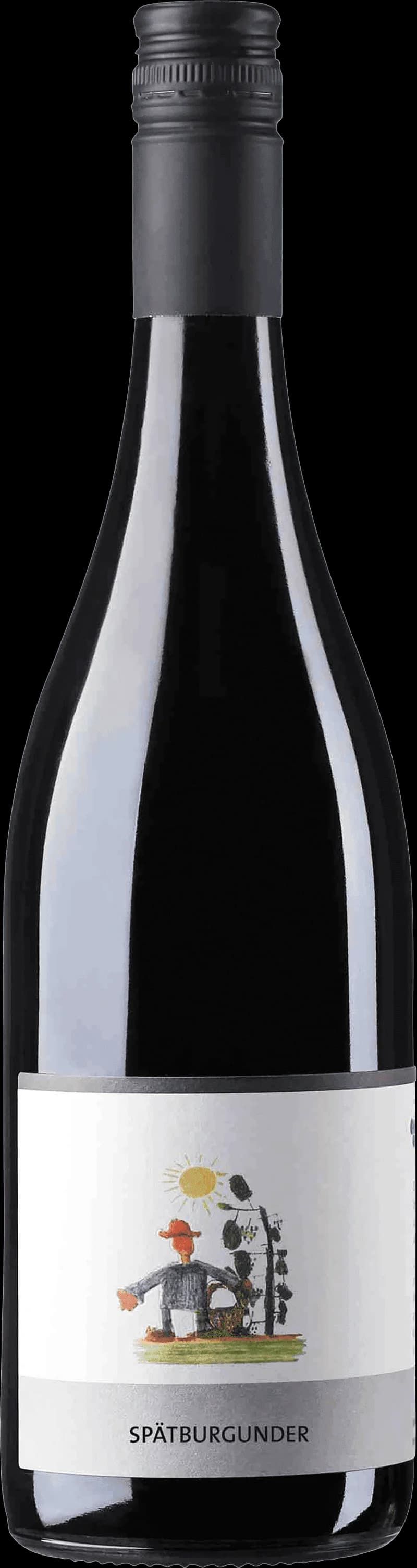 Ett glas rött Spätburgunder-vin på ett bord.