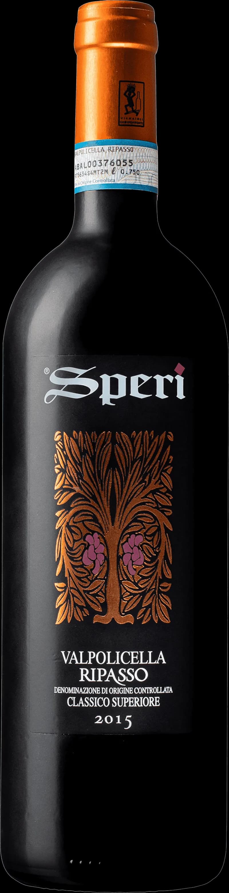 Flaska med Speri rött vin på ett bord