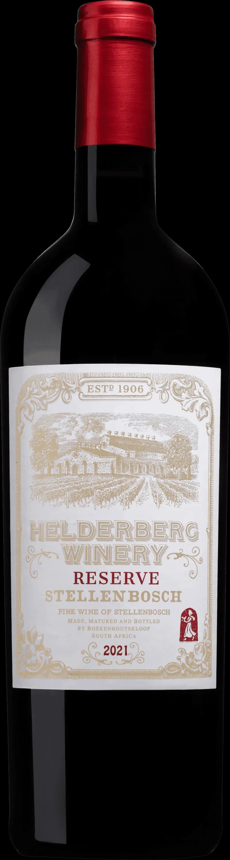 Flaska Stellenbosch Cabernet Sauvignon rött vin mot neutral bakgrund