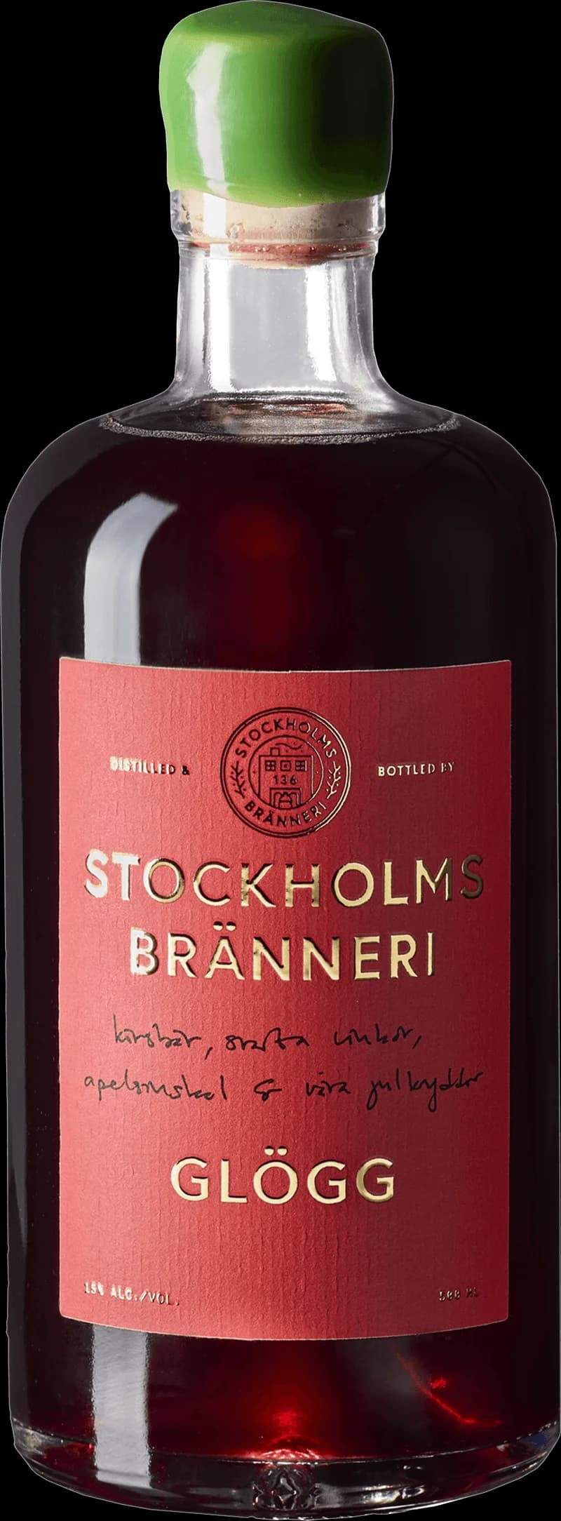 Flaskor med glögg och glühwein från Stockholms Bränneri.
