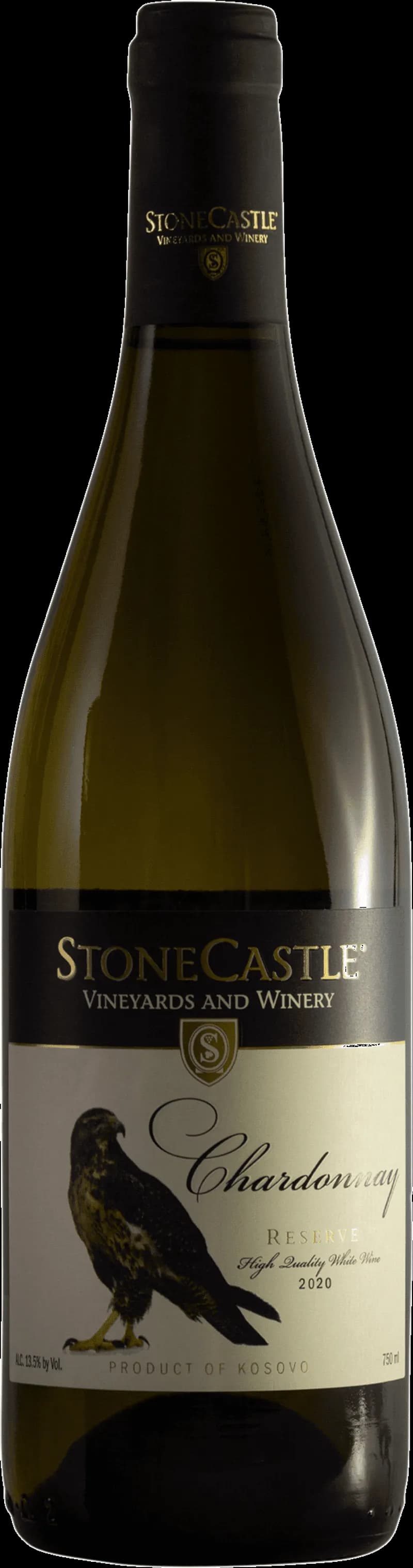 Flaska Stonecastle vitt vin mot neutral bakgrund