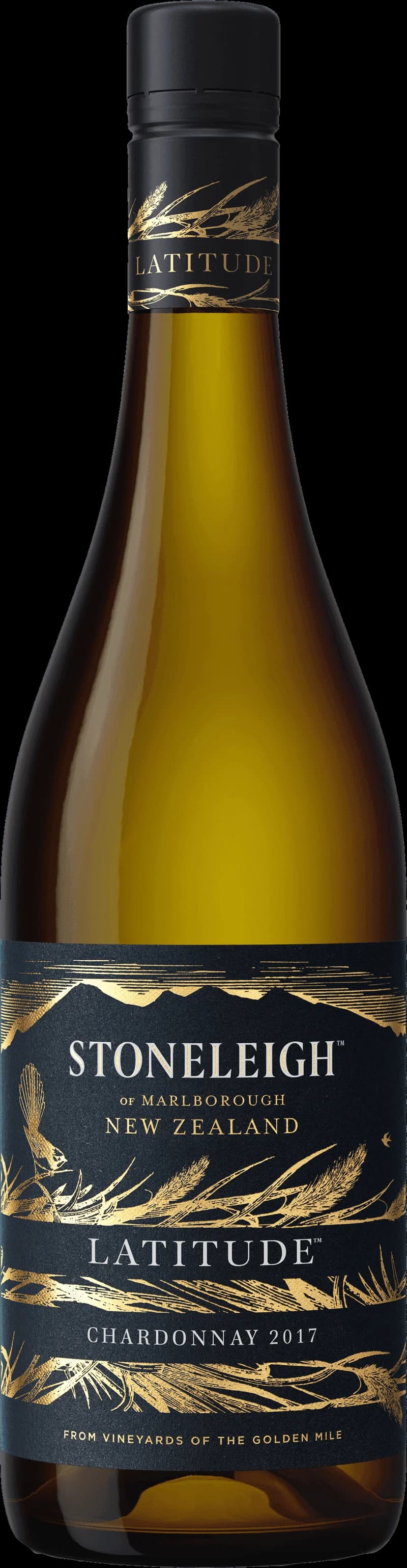 Flaska Stoneleigh Latitude vitt vin mot ljus bakgrund
