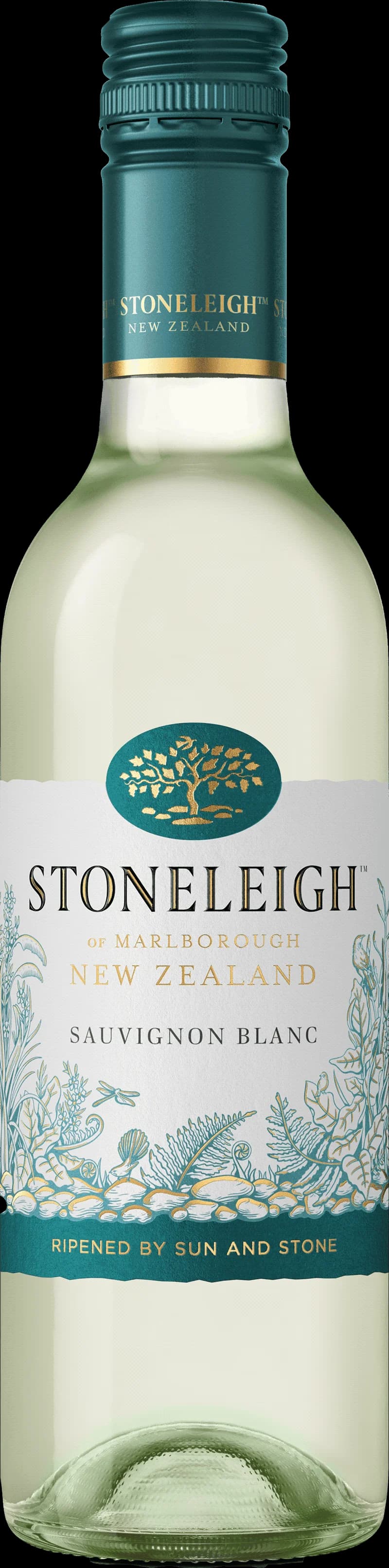 Flaska Stoneleigh vitt vin mot ljus bakgrund