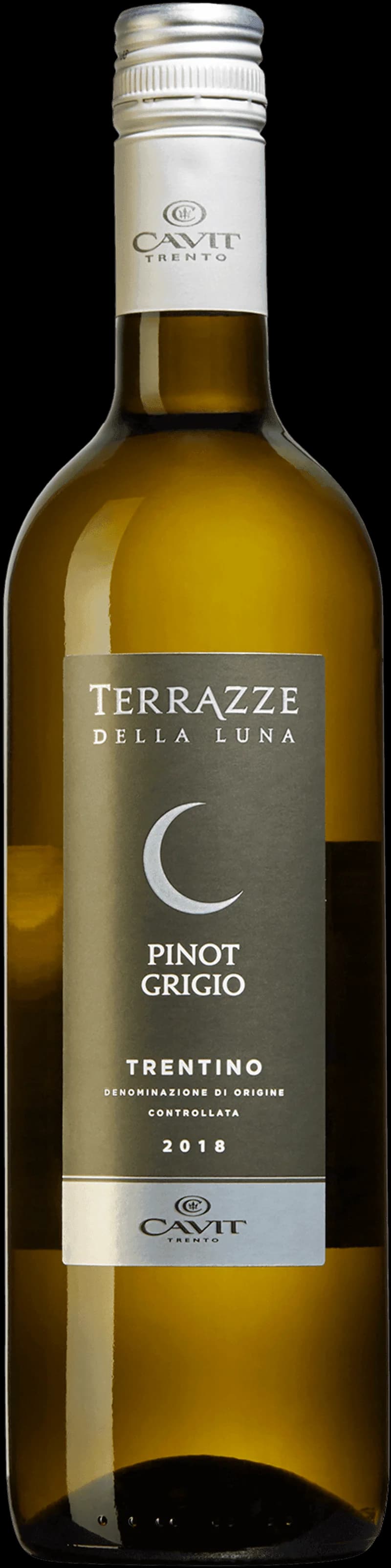 Flaska av Terrazze della Luna vitt vin på en bordsservering.
