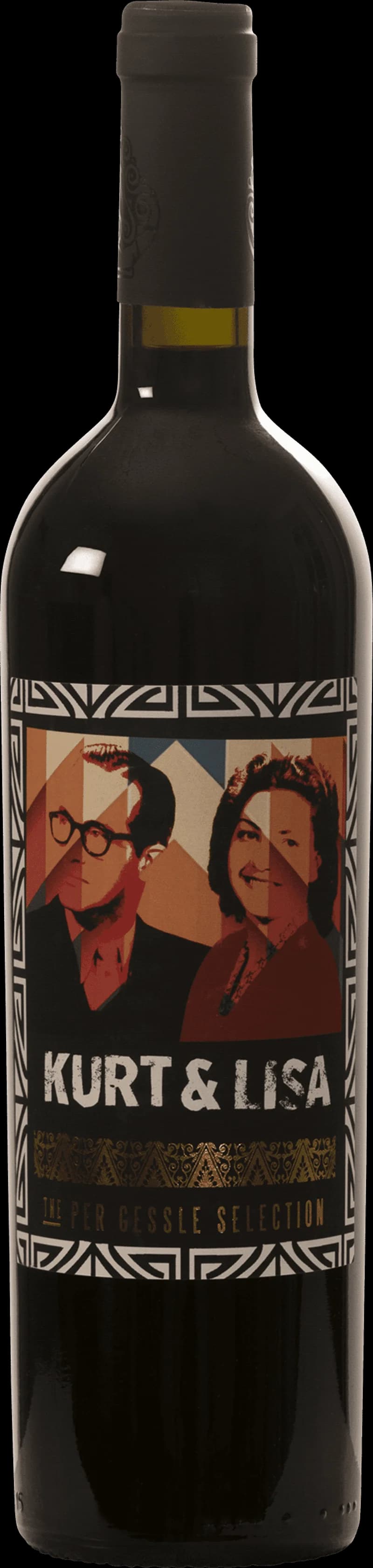 Flaska av The Per Gessle Selection rött vin mot neutral bakgrund.