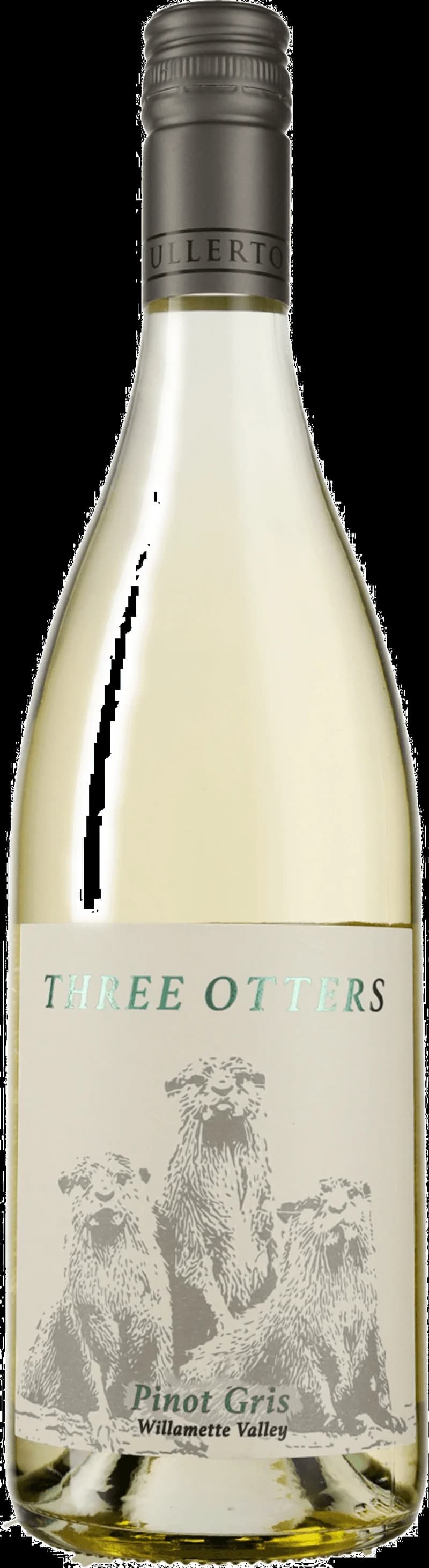 Tre uttrar som dricker vitt vin vid en bordsservering.