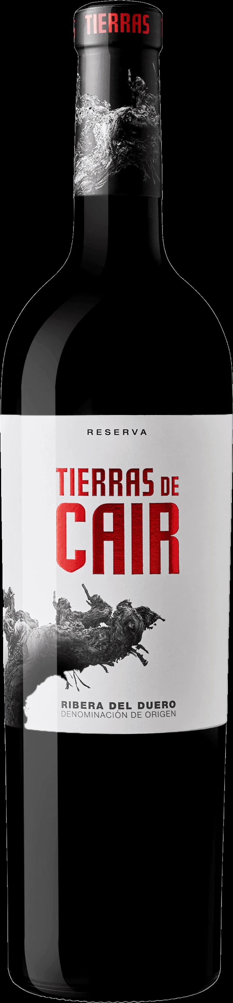 Flaska och glas med rött vin från Tierras de Cair