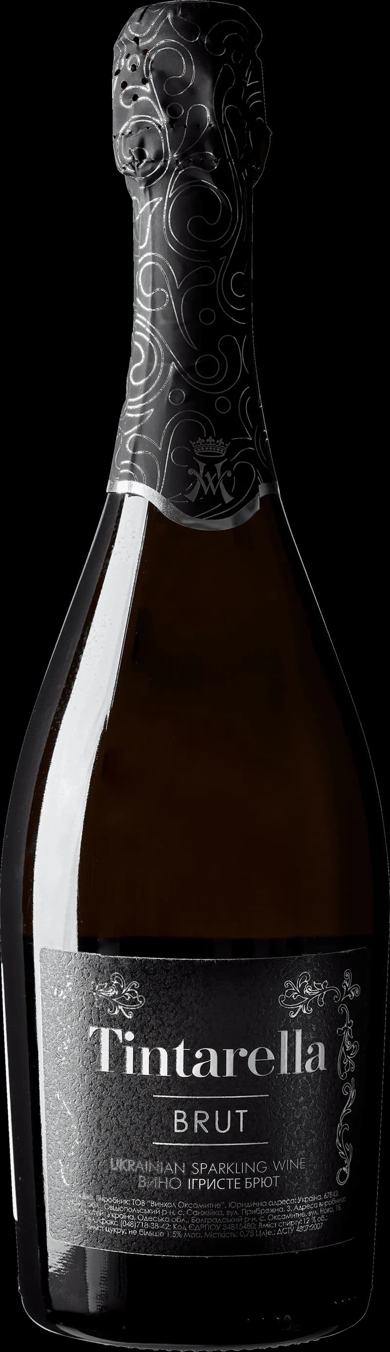 Tintarella mousserande vin i ett glas mot en ljus bakgrund