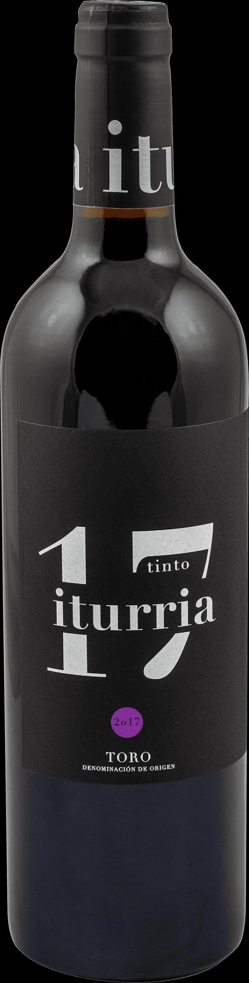 Flaska och glas med Tinto Iturria rött vin