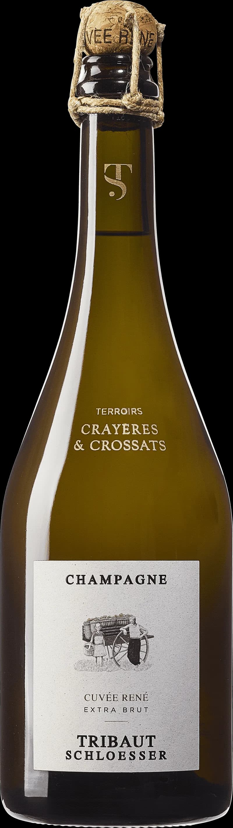 Flaska Tribaut mousserande vin mot neutral bakgrund.