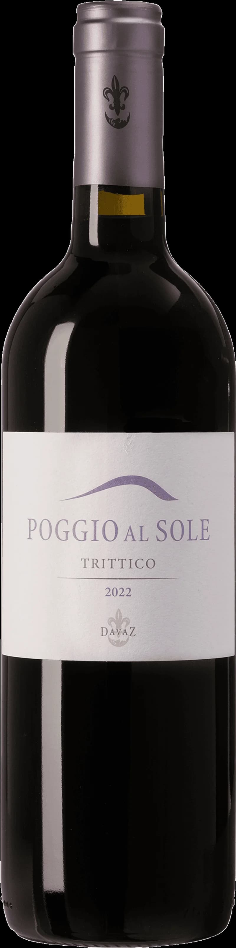 Trittico rött vin i ett elegant glas mot en mörk bakgrund.