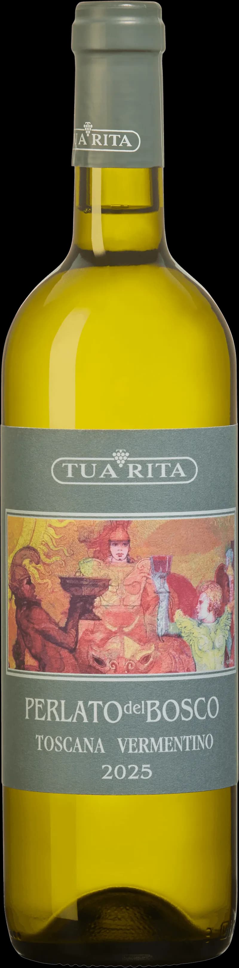 Tua Rita vitt vin i ett vinglas på en bordsservering.