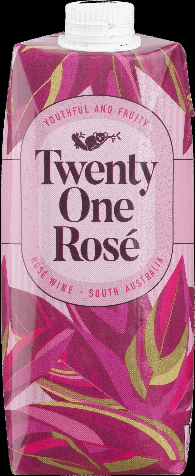 Flaska Twenty One rosévin mot ljus bakgrund