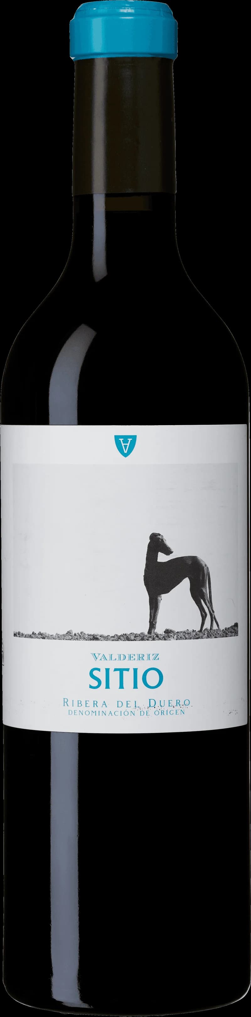 Flaska av rött vin från Valderiz