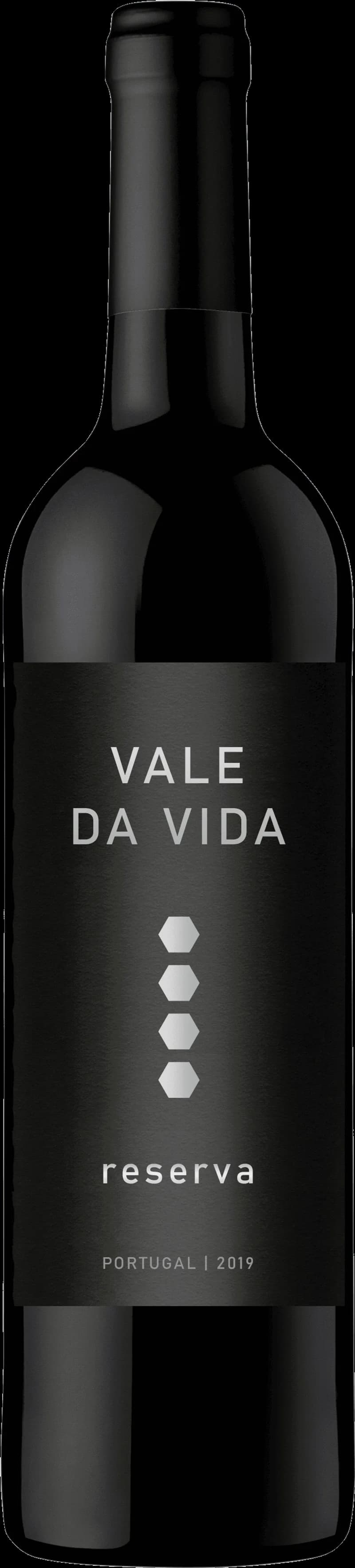 Flaska av rött vin Vale da Vida på en bordduk
