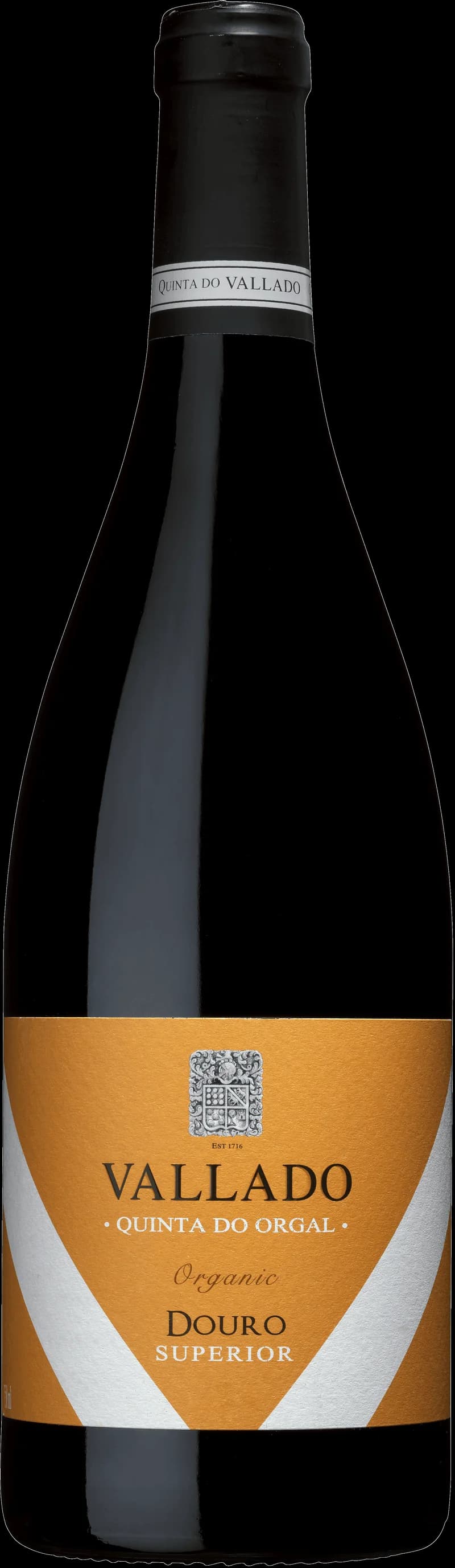 Flaska av rött vin från Quinta do Vallado