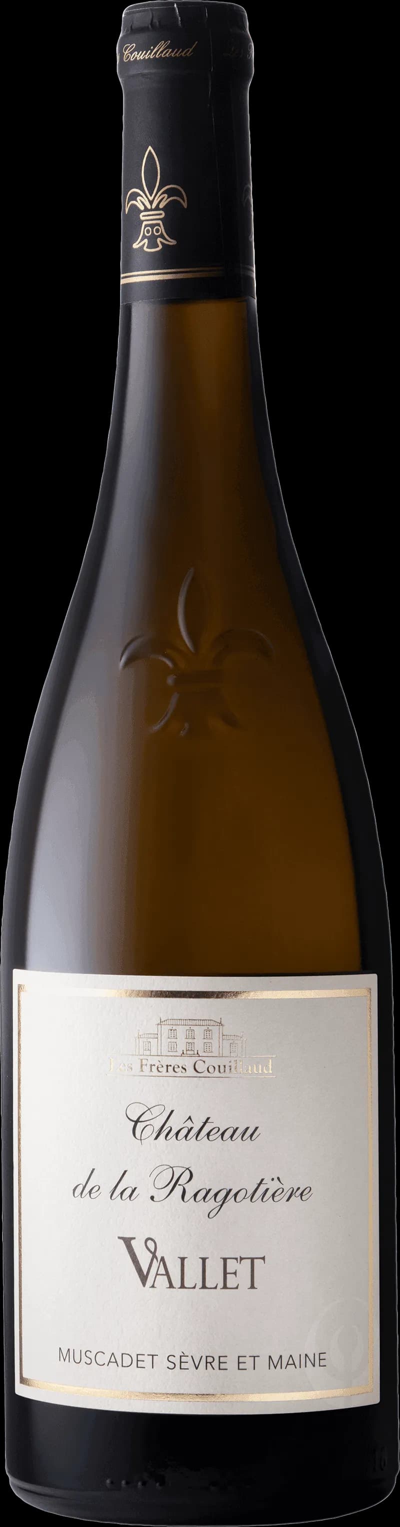 Flaska med vitt vin från Vallet stående på en bordsservering.